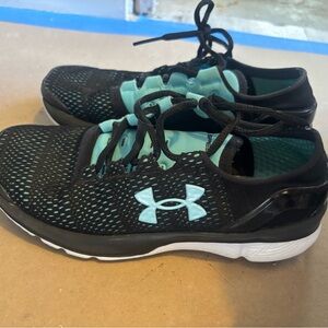 Under Armour Black and Teal Mesh Training Sneakers